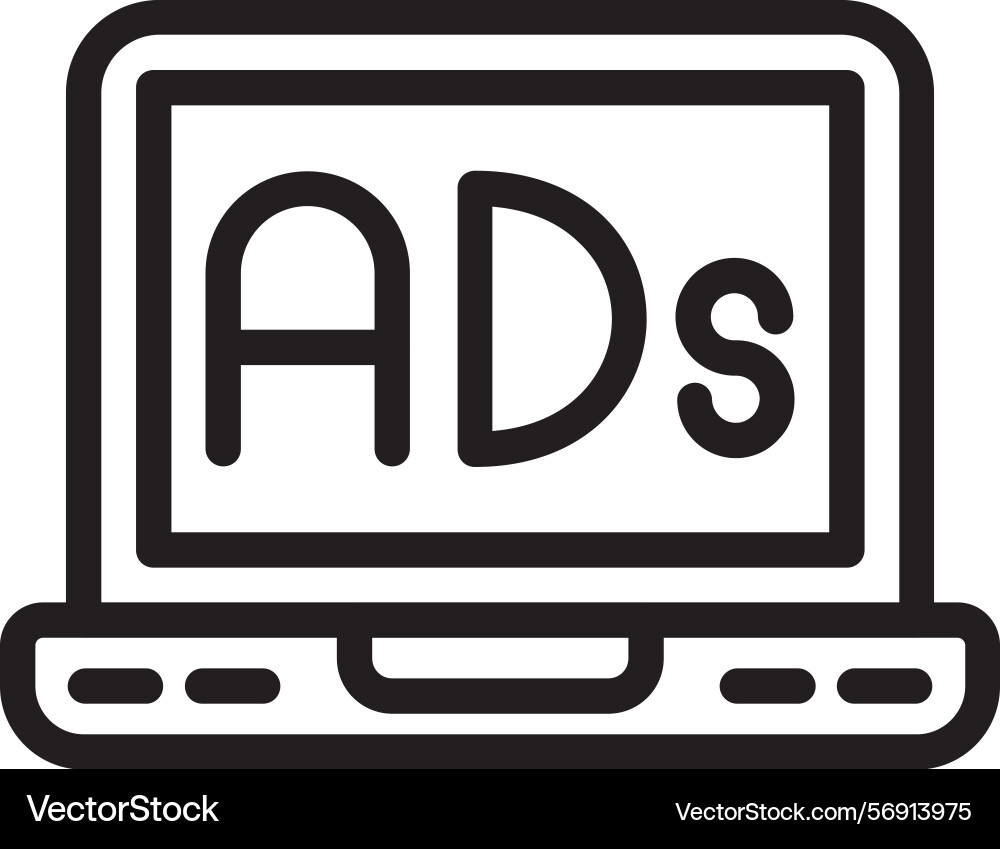 Pop-up ad linear style icon design vector image