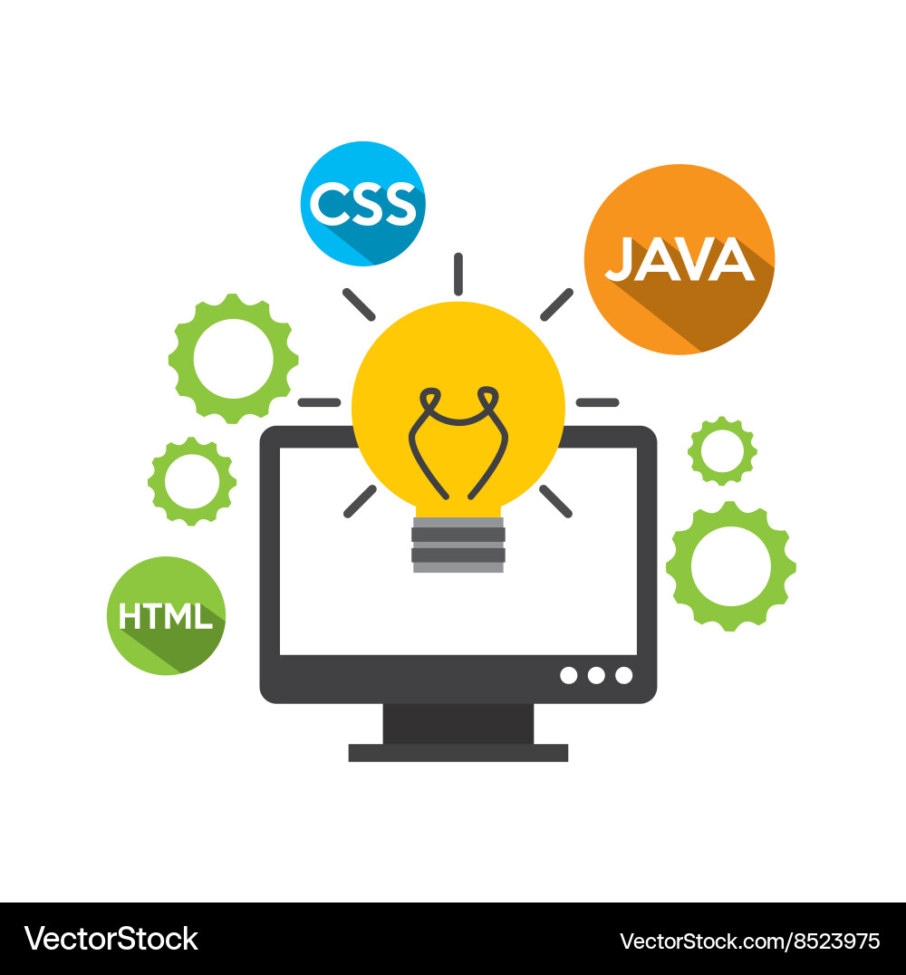 Programming language design vector image
