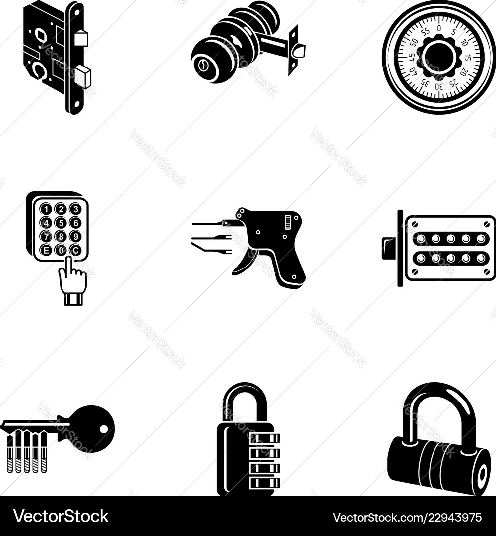 Seal icons set simple style Vector Image