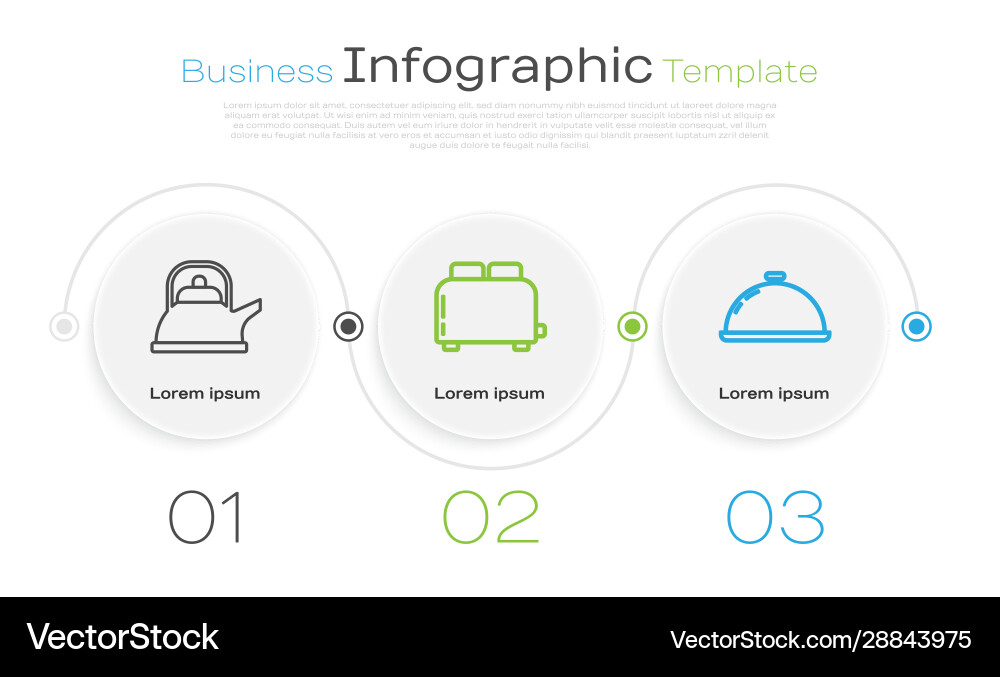 Set line kettle with handle toaster toasts vector image