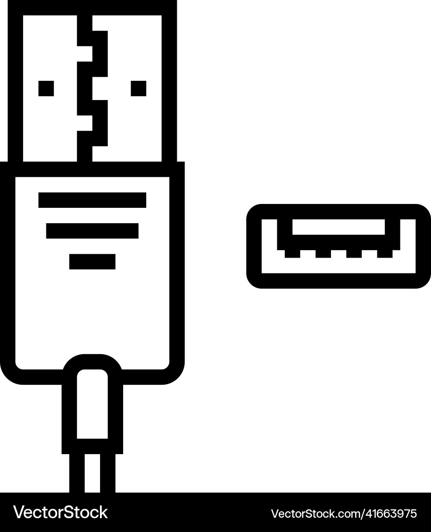 Usb type a line icon Vector Image