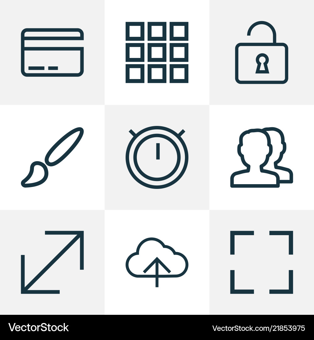 User icons line style set with load application User icons line style set with load application vector image