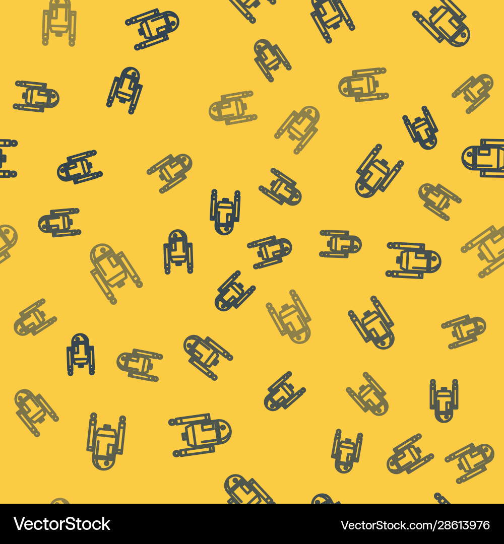 Blue line robot icon isolated seamless pattern Blue line robot icon isolated seamless pattern vector image