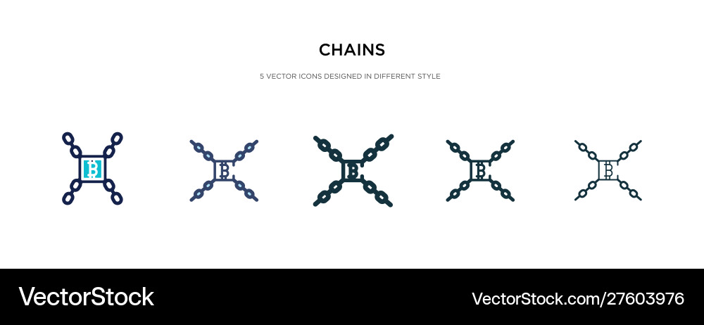 Chains icon in different style two colored vector image
