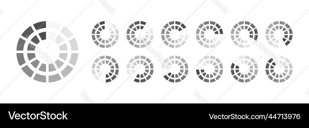 Circular loading buffering icons vector image