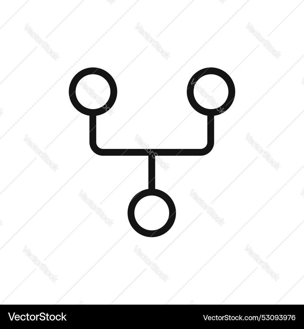 Code fork icon isolated on white background vector image