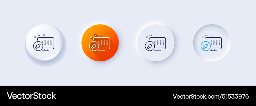 Computer line icon web system sign monitor vector image