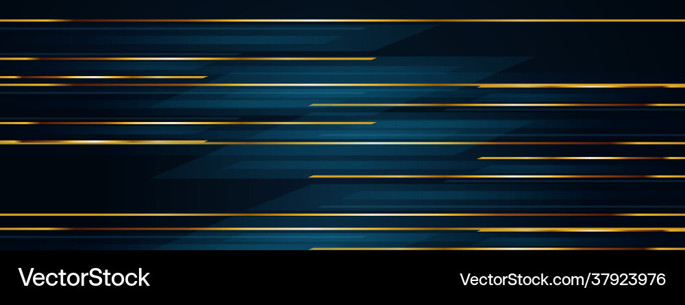 Dark Abstract Background with Golden Lines vector image