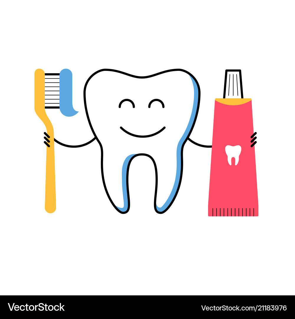 Dental healthcare icon with smiling tooth Dental healthcare icon with smiling tooth vector image
