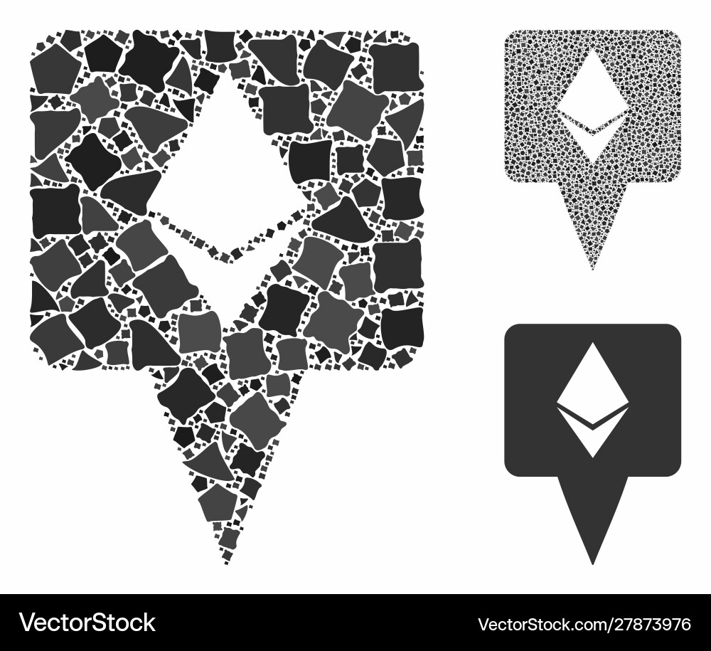 Ethereum map pointer composition icon rough Ethereum map pointer composition icon rough vector image