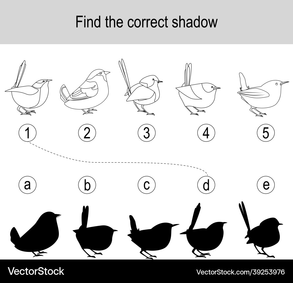 Find the correct shadow puzzle with different Find the correct shadow puzzle with different Vector Image