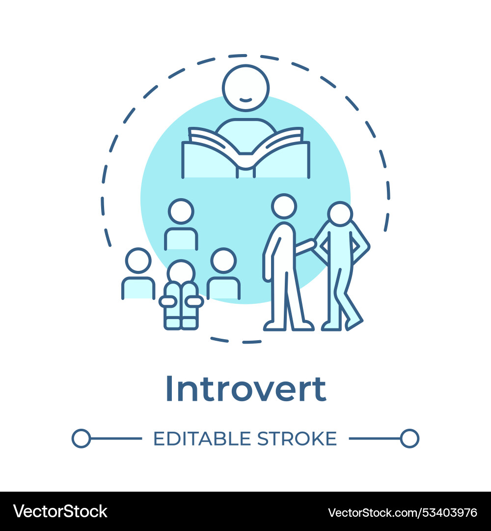Introvert soft blue concept icon Introvert soft blue concept icon Vector Image