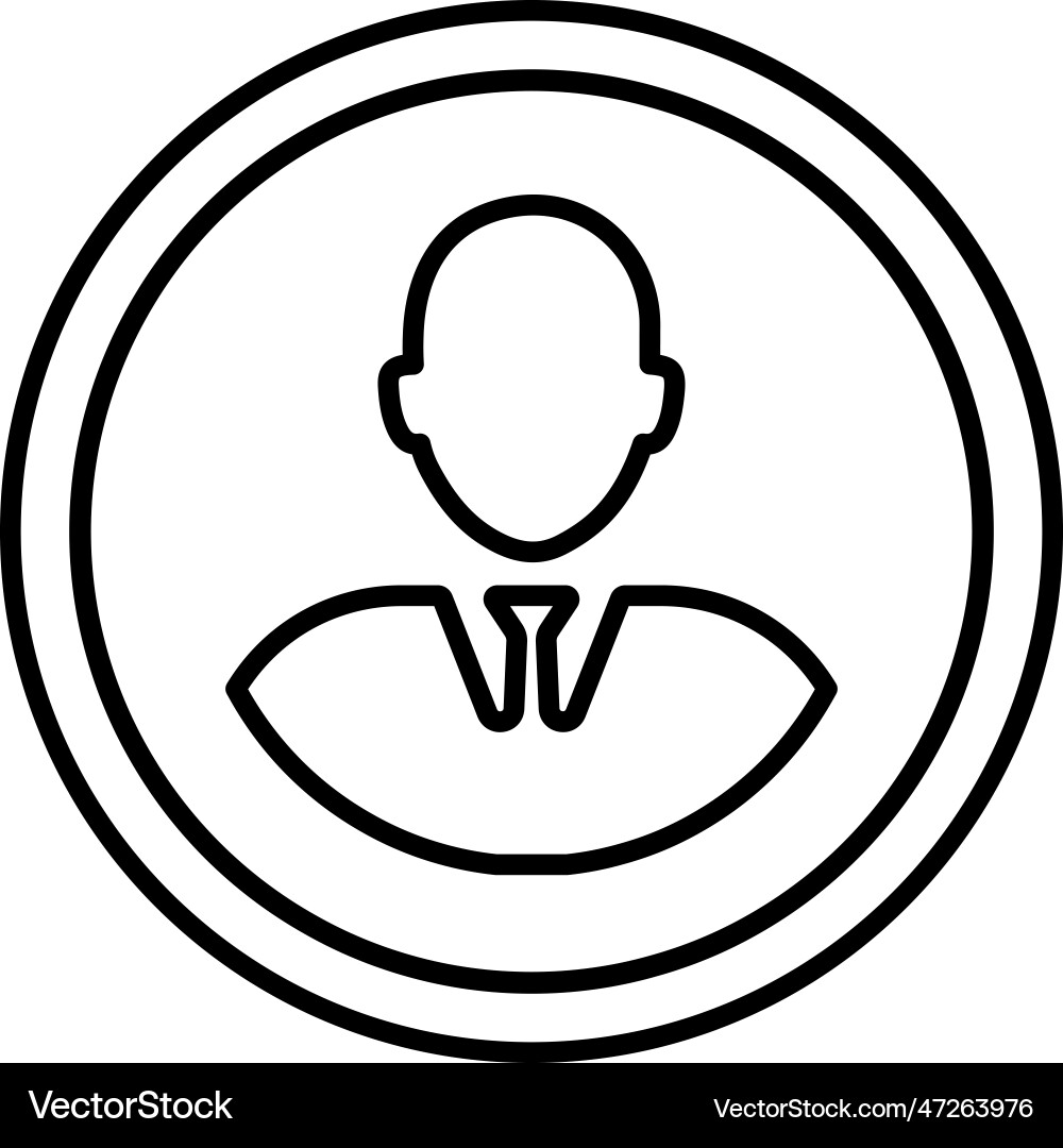 Man user icon line outline symbol Vector Image
