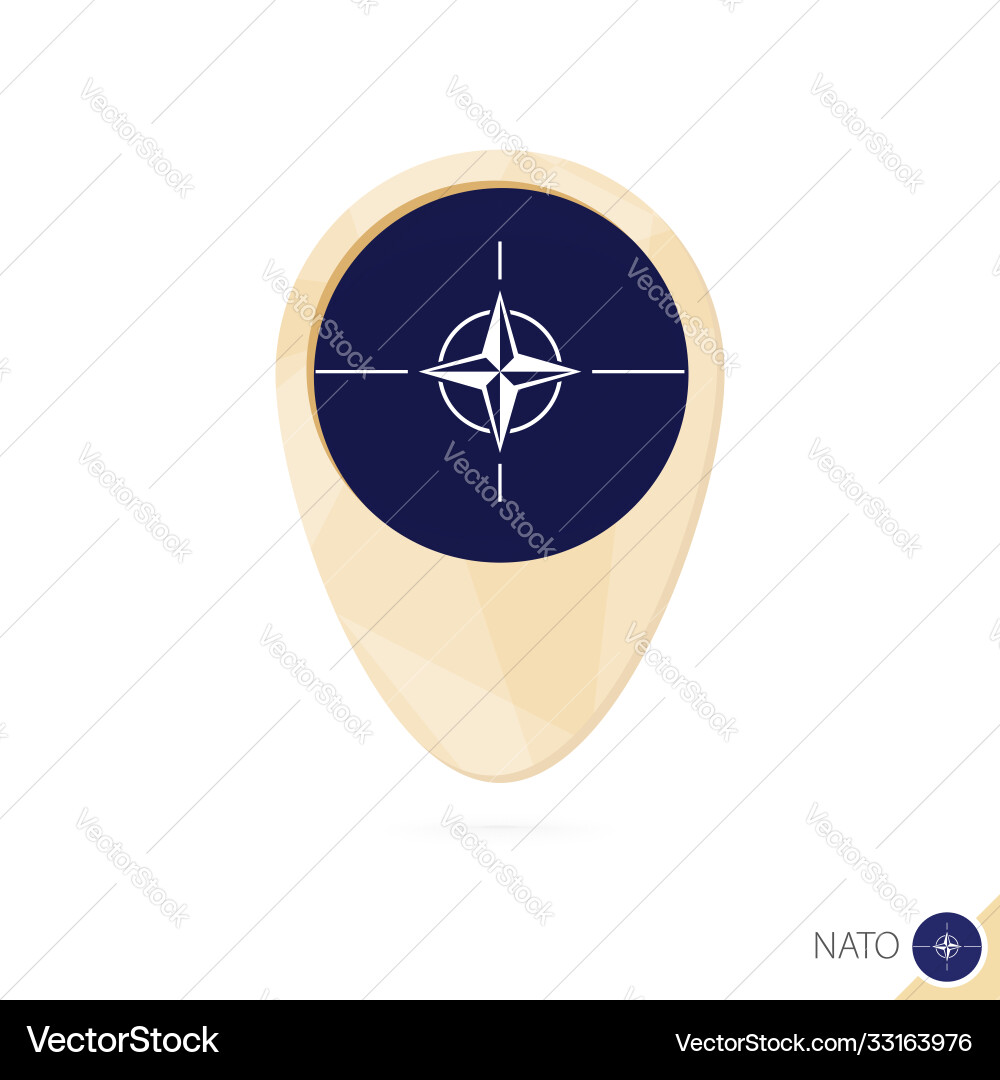Map pointer with flag nato orange abstract vector image