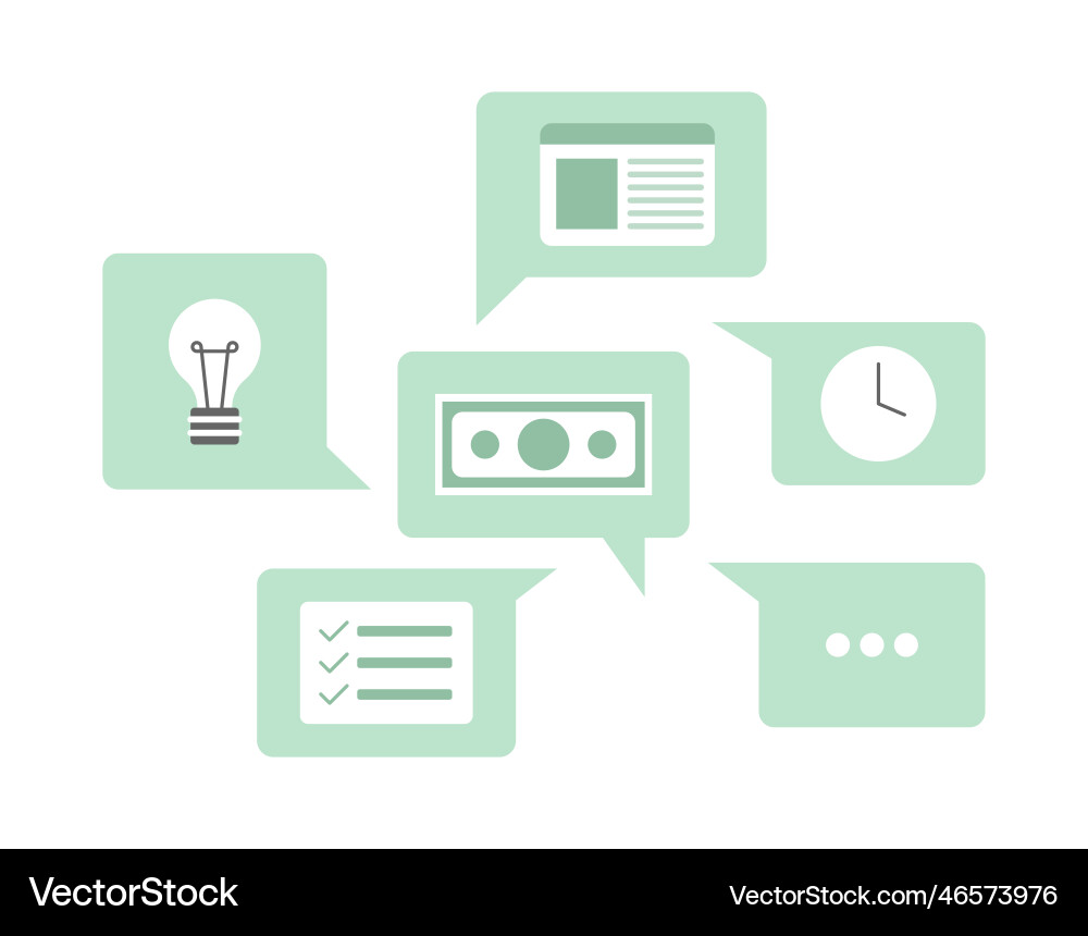 Multiple message bubbles semi flat color icons Multiple message bubbles semi flat color icons vector image