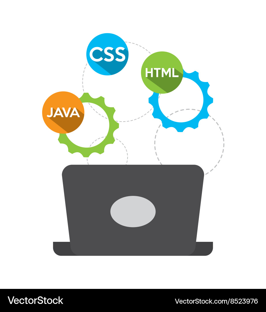 Programming language design vector image