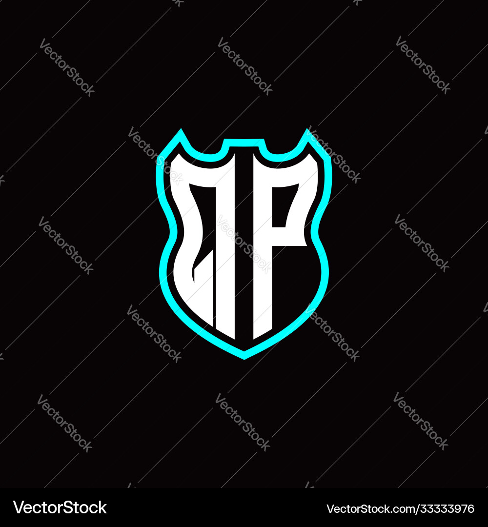 Q p initial logo design with shield shape Q p initial logo design with shield shape vector image