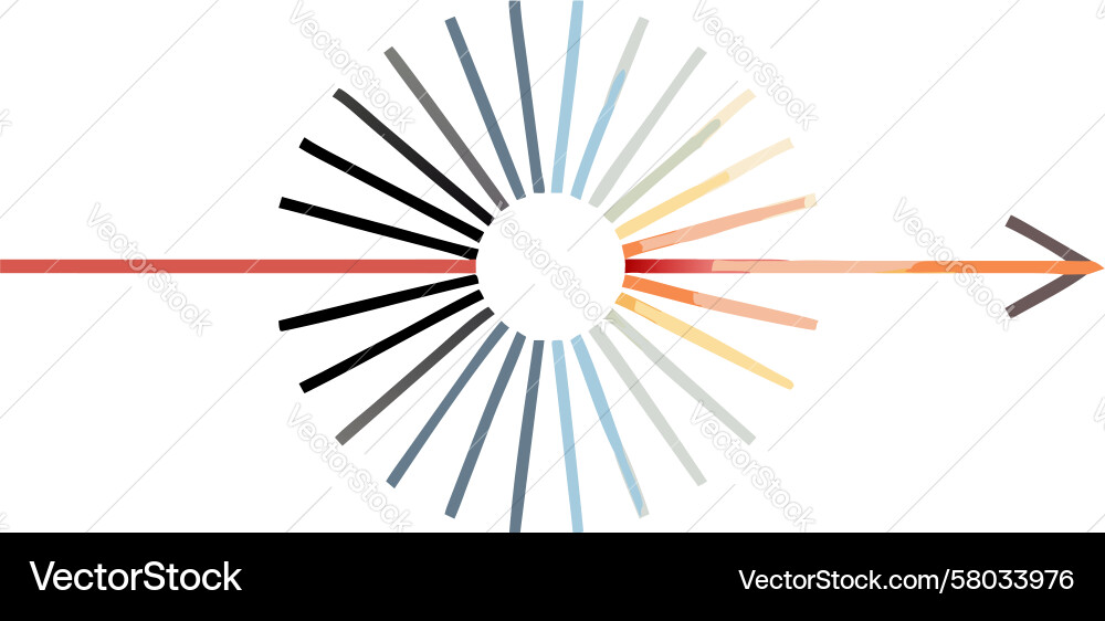 Radiating Dynamic Lines Arrow Vector Image