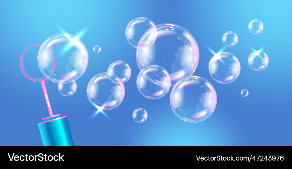 Realistic soap bubble composition Royalty Free Vector Image