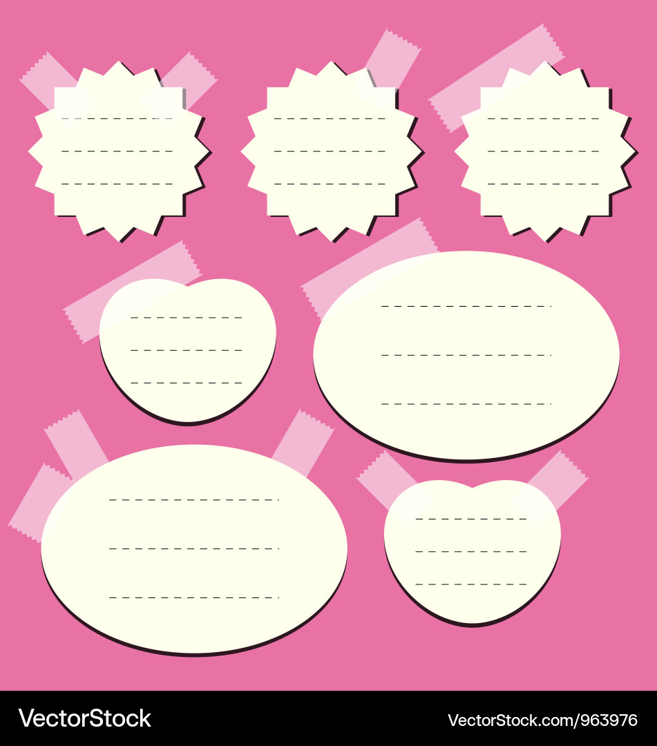 Set of paper notes Vector Image