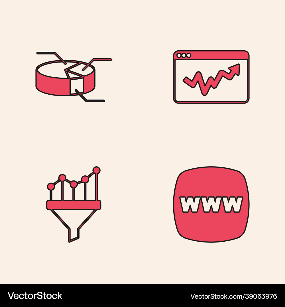 Set website template pie chart infographic graph Set website template pie chart infographic graph vector image