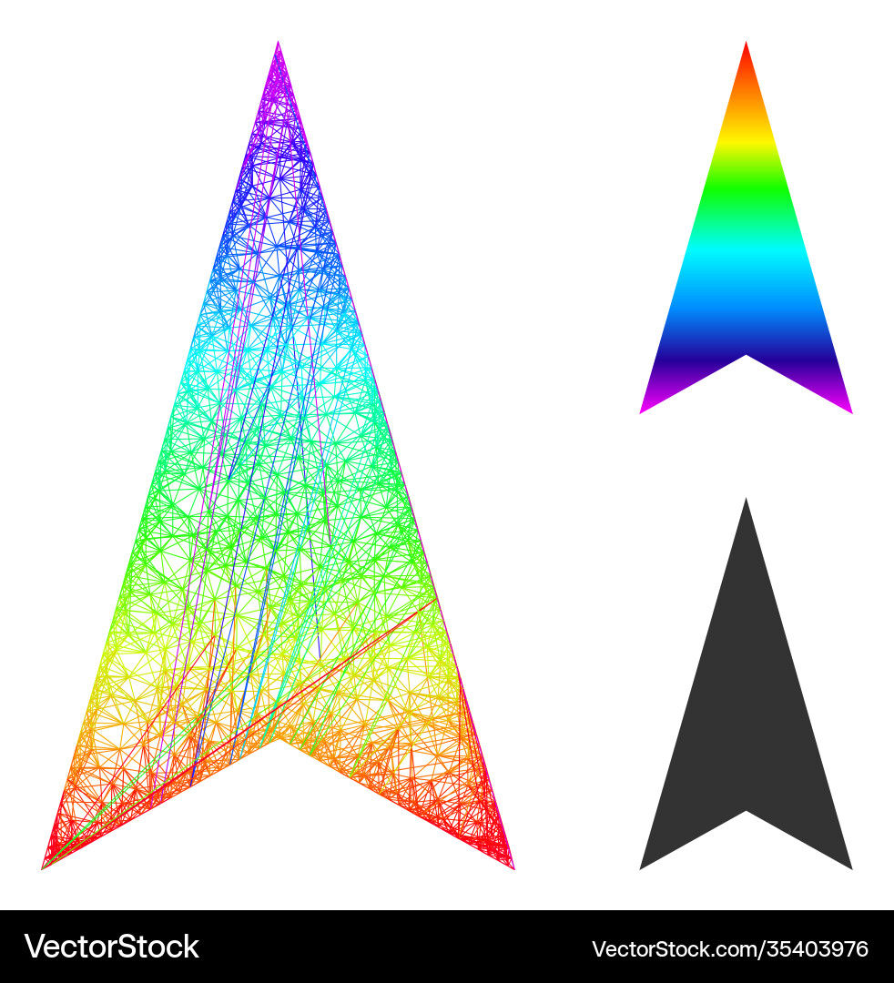 Spectrum net gradient arrowhead up icon Spectrum net gradient arrowhead up icon vector image