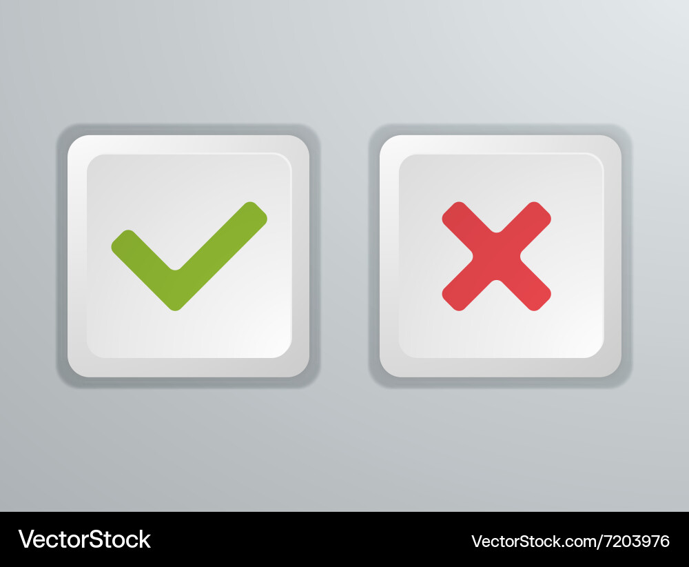 Yes No Keyboard Icons vector image