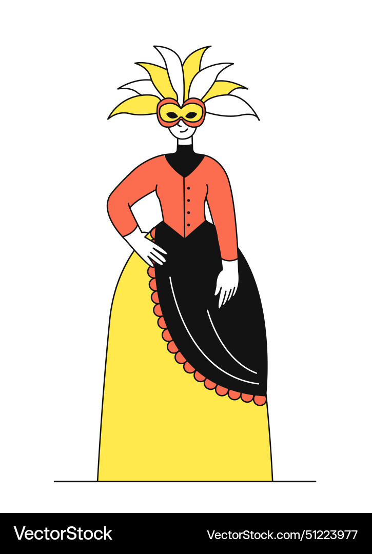 Ancient masquerade character simple Vector Image