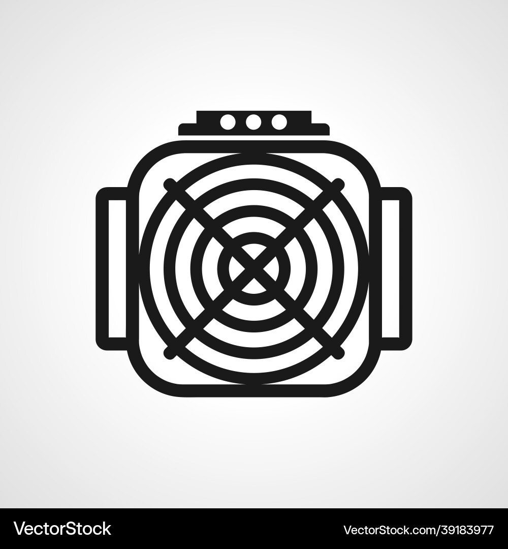 Asic miner line icon isolated simple Asic miner line icon isolated simple vector image