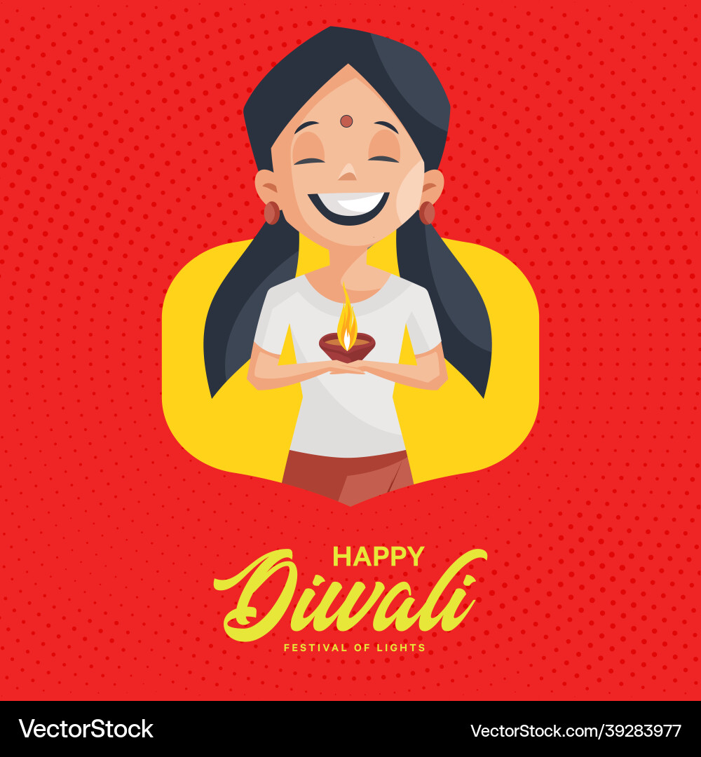 Banner design of happy diwali vector image