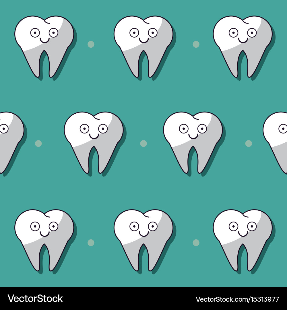 Colorful background with pattern of teeth animated Vector Image