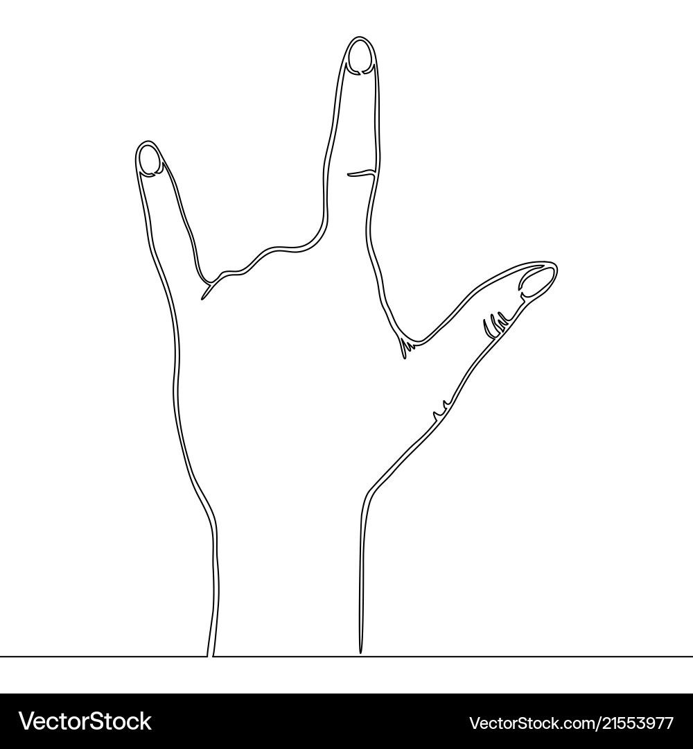Continuous one line drawn rock gesture Continuous one line drawn rock gesture vector image