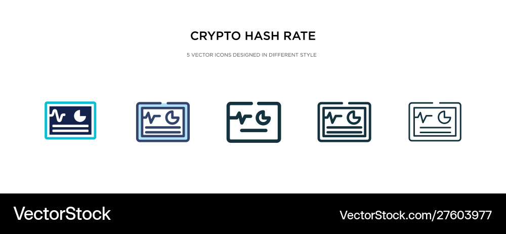 Crypto hash rate icon in different style two Vector Image