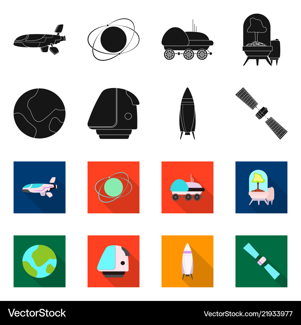 Design of mars and space icon collection vector image