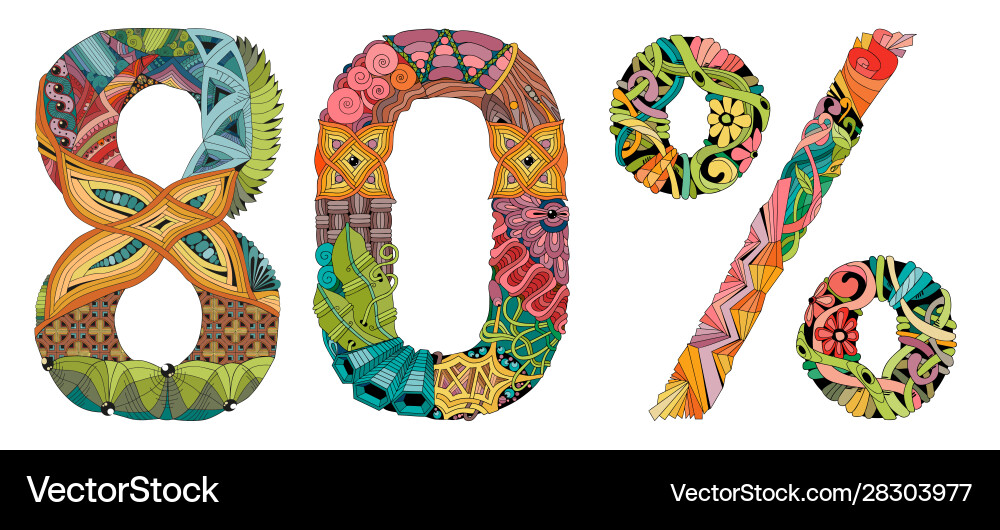 Eighty percent decorative entangle object Eighty percent decorative entangle object vector image