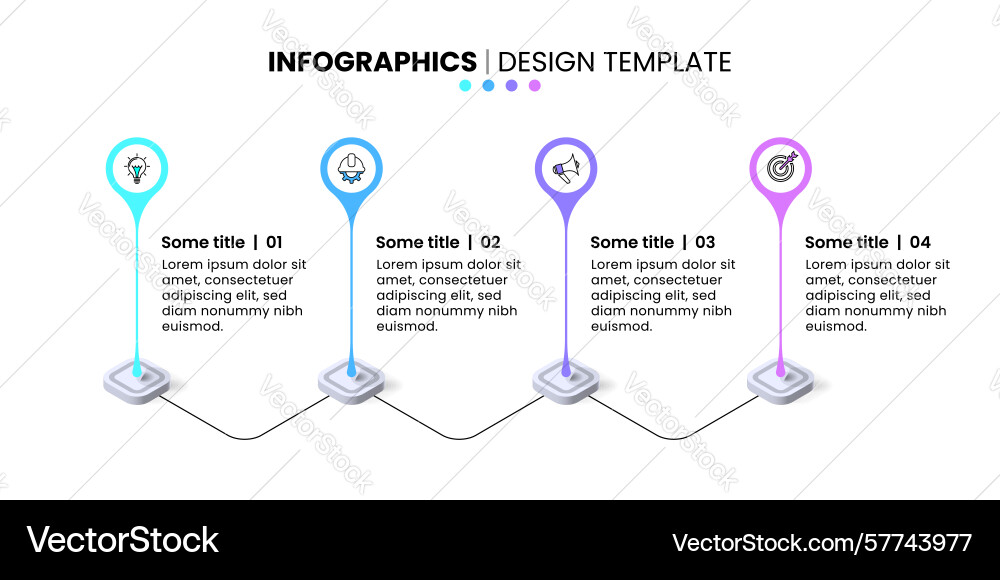 Infographic template 4 pointers with icons Infographic template 4 pointers with icons Vector Image