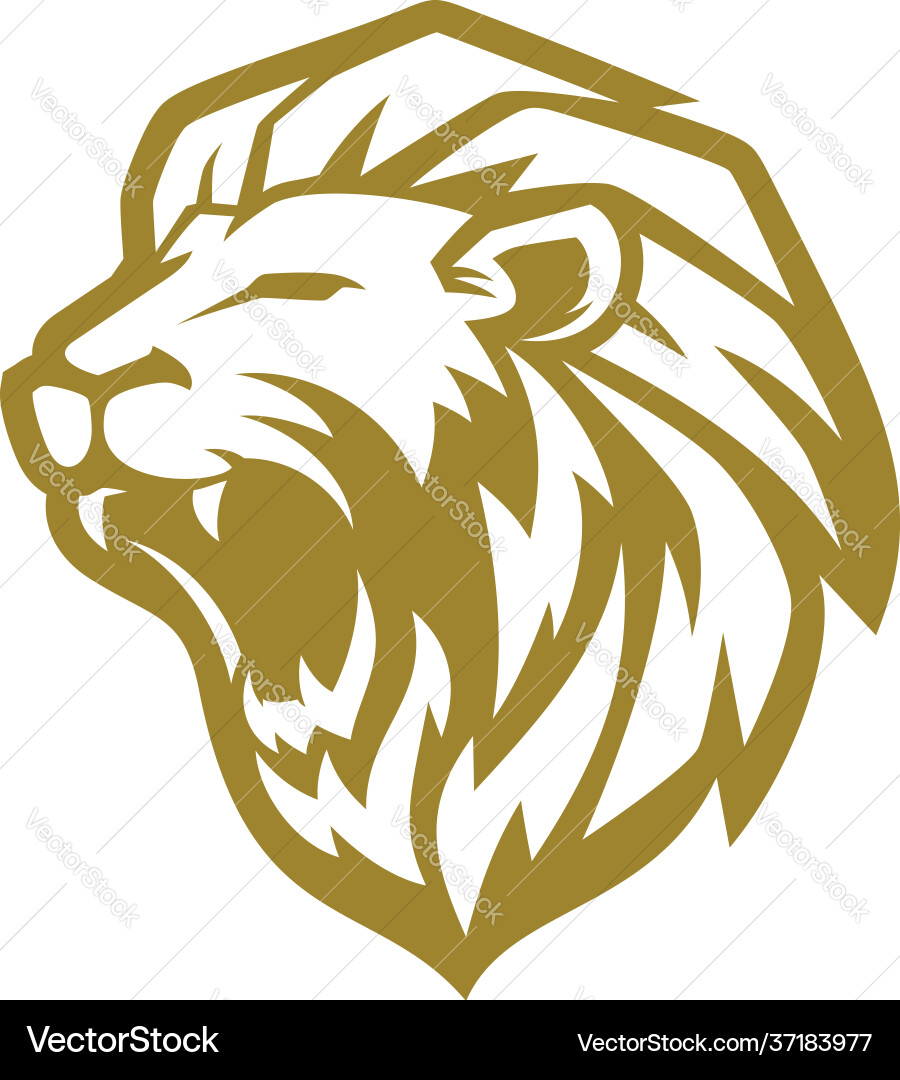 Lion Head Emblem Template vector image