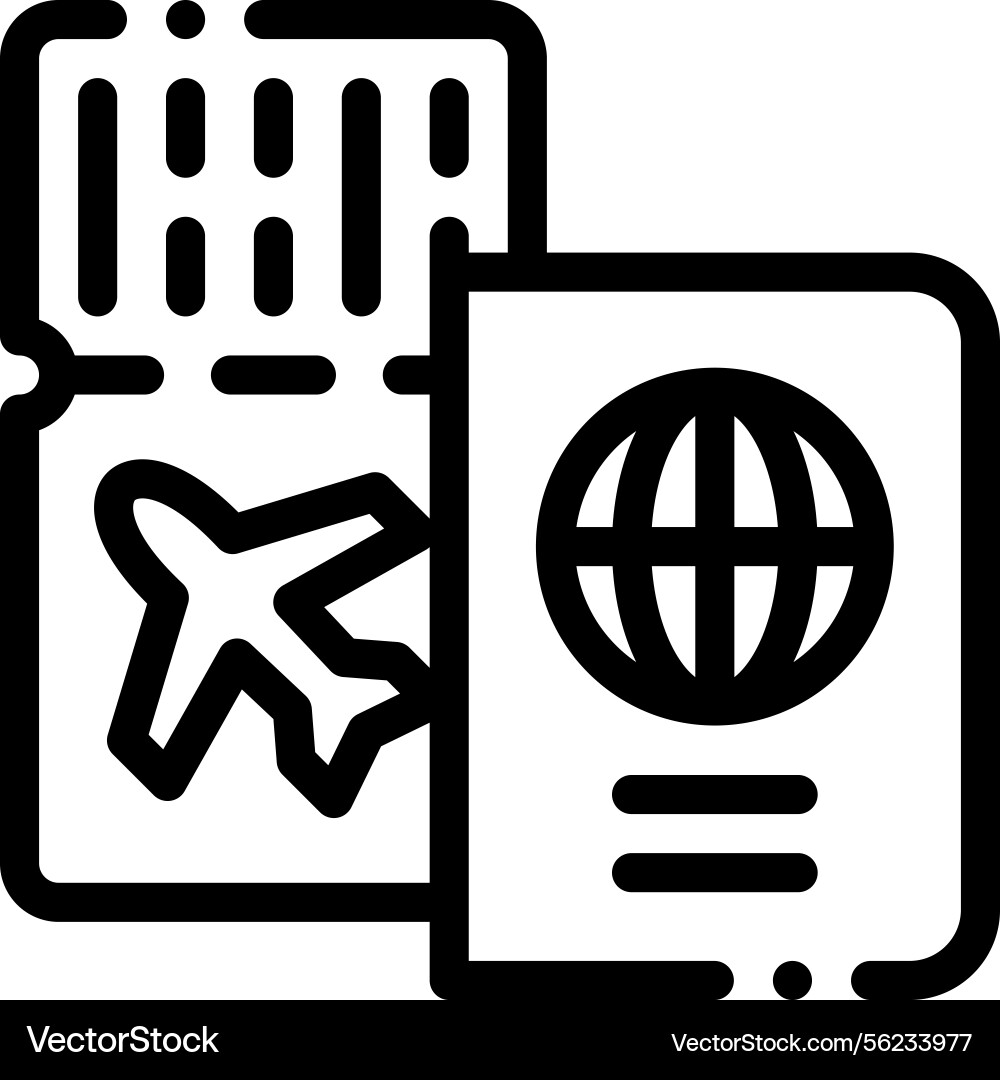 Passport icon thin linear style design isolated Passport icon thin linear style design isolated vector image
