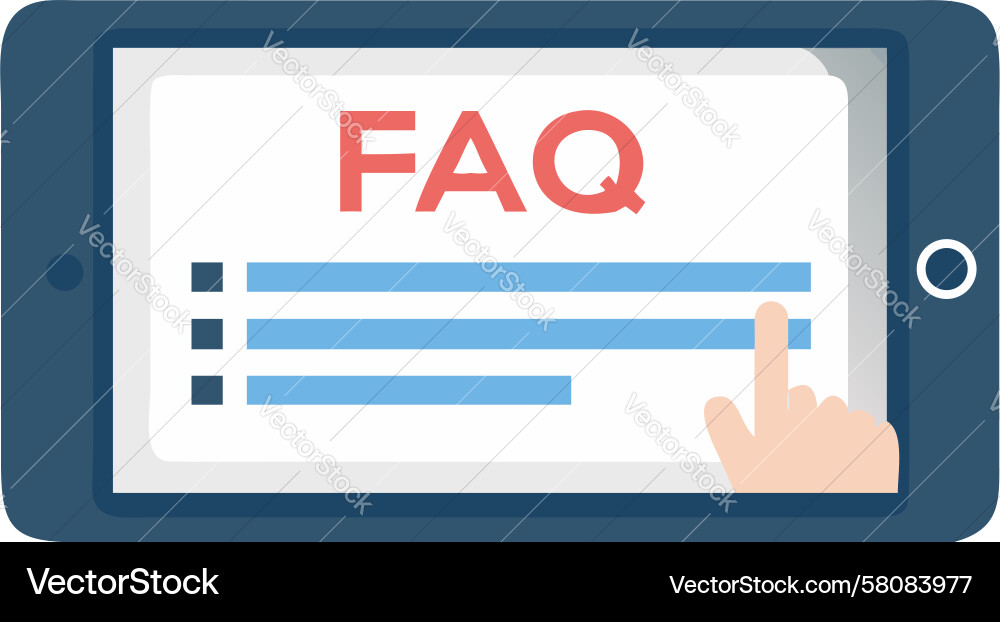 Quick FAQ Access - Tablet UI Vector Image