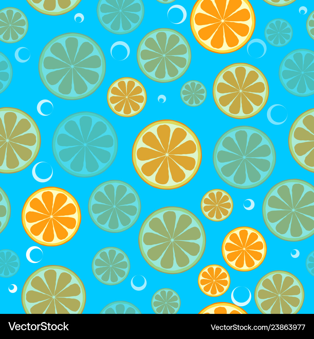 Seamless pattern with sliced oranges background Seamless pattern with sliced oranges background vector image