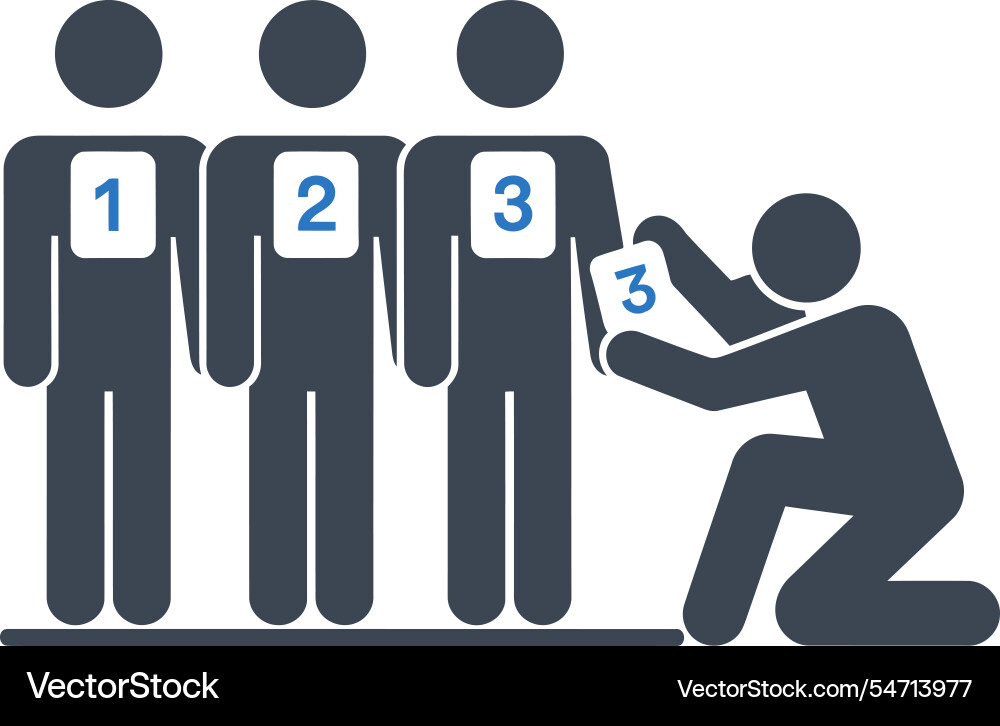 Selection process ranking icon Royalty Free Vector Image