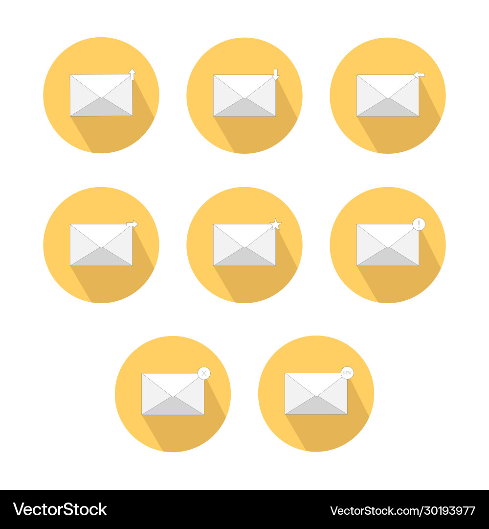 Set mail icons with status in flat design eps vector image