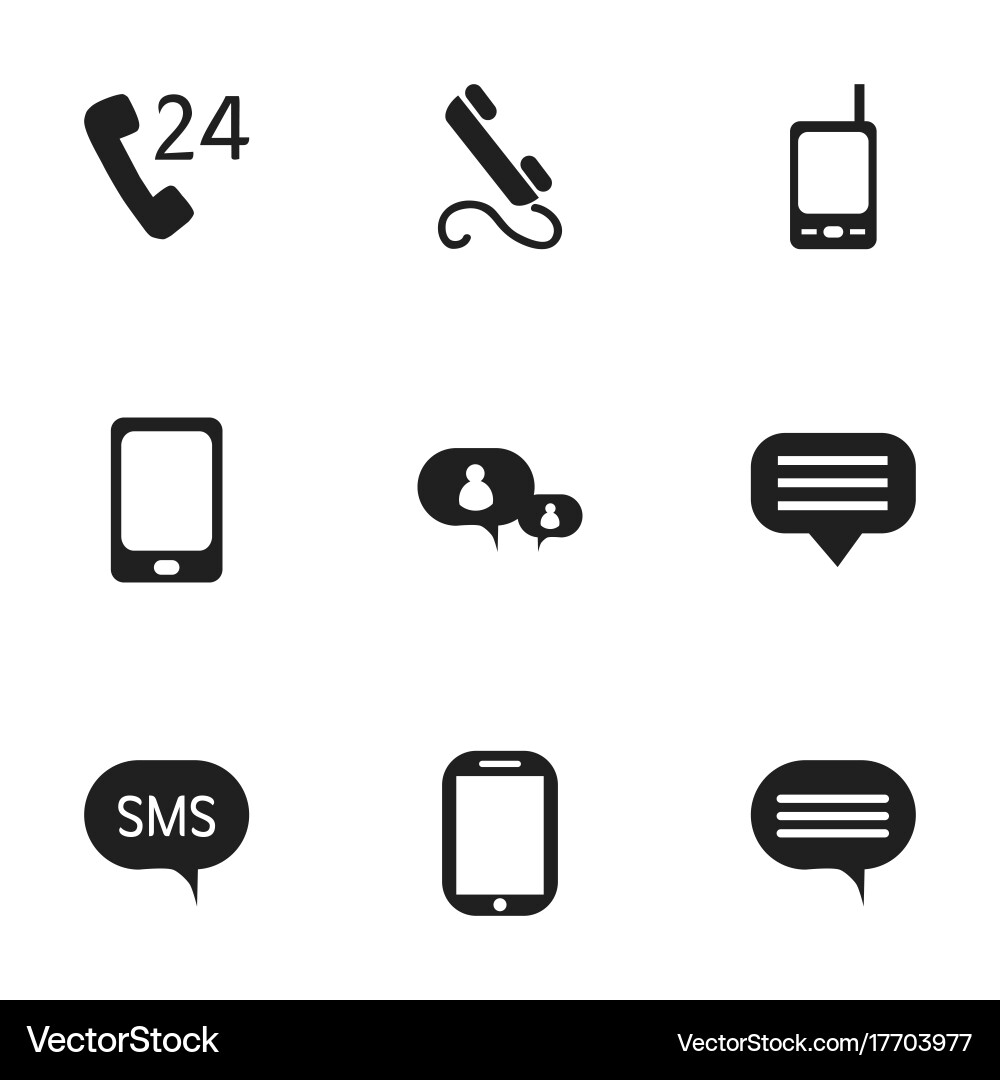 Set of 9 editable device icons includes symbols Vector Image