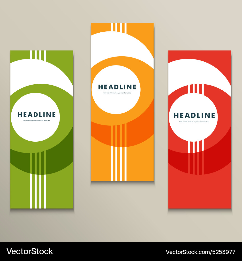 Set pattern with abstract circle banner vector image