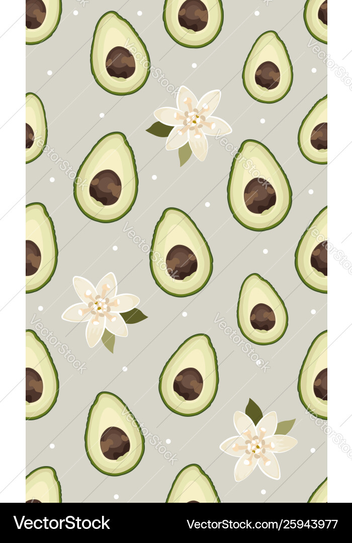 Sliced Avocado Pattern vector image