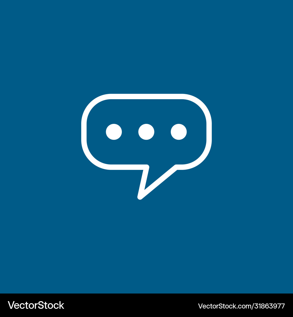 Speech bubble line icon on blue background Speech bubble line icon on blue background vector image