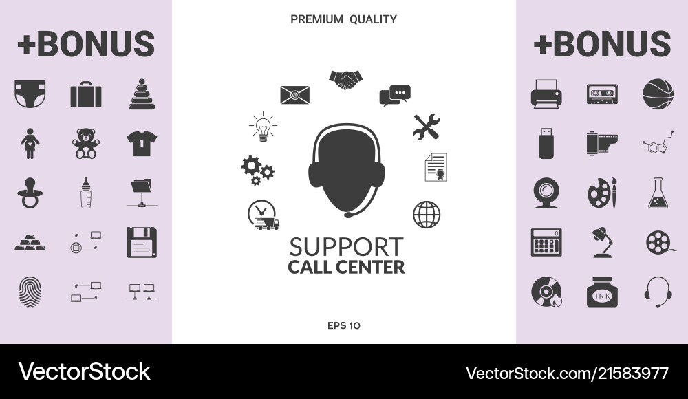 Technical support operator flat icon Technical support operator flat icon vector image