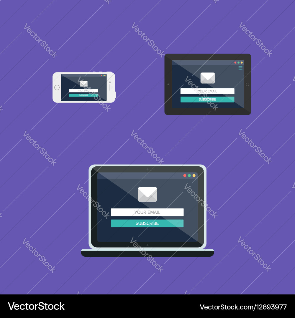 Web template of adaptive email form vector image