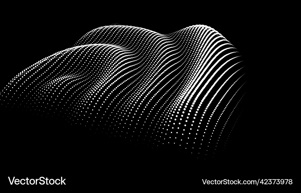 3d dynamic node of big data dots science wave vector image