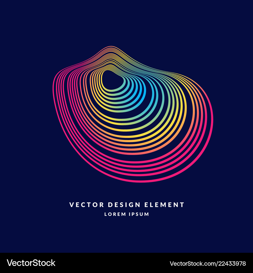 Abstract element with colored lines vector image